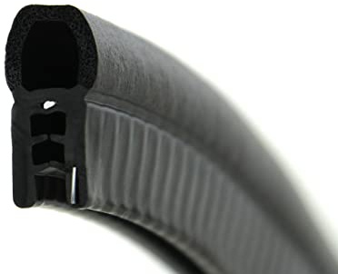 SMI-Dichtungsprofil DO18 für 1,5-3mm EPDM Moosgummi/Vollgummi mit Stahleinlage selbstklemmend ohne Kleber - Kantenschutz mit Dichtung oben, Kantenschutzdichtprofil für Auto, Kofferraum (1 m)