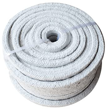 Jonoisax Joint de Porte de poêle à Bois résistant à la température de Remplissage de Fibre de céramique, remplisseur réfractaire de Joint Thermique tressé de 20 * 20mm,3 M