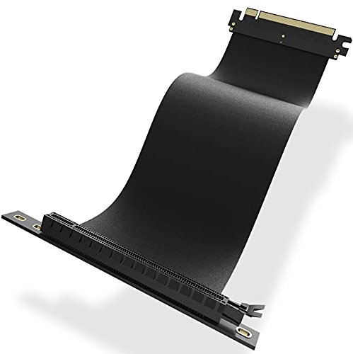AsiaHorse NEU PCIE 3.0 X16 GPU Riser Kabel, Ultra-Flexible PCIE 3.0 Riser Kabel mit Schneller Geschwindigkeit, Grafikkarte Riser Kabel, 90° PCIE 3.0 Verlängerung, 20CM, Schwarz