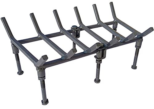 TAFIEDA Fireplace Log Holder. 18 Inches Heavy Duty Solid Steel Fireplace Grate. Upgrade Adjustable Fireplace Grate 6 Solid Steel Feet with 6 Bar Fireplace Wood Holder. Best Fireplace Accessories.