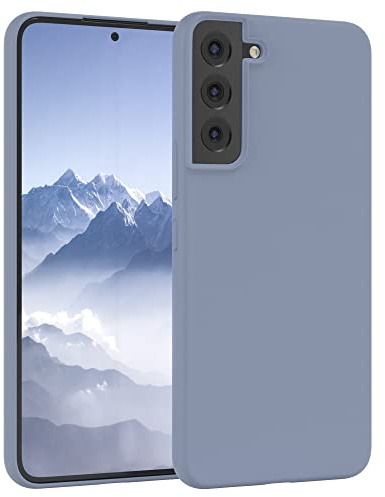 EAZY CASE Premium Silikon Handyhülle kompatibel mit Galaxy S22 Plus 5G Slimcover mit Kameraschutz und Innenfutter, Silikonhülle, Schutzhülle, Bumper, Handy Case, Hülle, Softcase, Stahl Blau