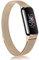 Niboow Bracelet Compatible avec Fitbit Luxe, Femmes Hommes Métal Acier Inoxydable Mesh Tissé Magnétique Sangle Bracelet Compatible avec Fitbit Luxe - Or Rose