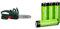 Theo Klein 8399 Bosch Chain Saw I Authentic Replica of the Original I Battery - Powered Saw with Light and Sound Effects & Amazon Basics - Batterie AA ricaricabili, pre-caricate, confezione da 4