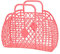 HERCHR Panier De Douche Portable, Poubelle De Rangement Creuse, Sac Fourre-Tout avec Poignée, Sac Pliable Portable pour Le Shopping à la Plage(Rouge)