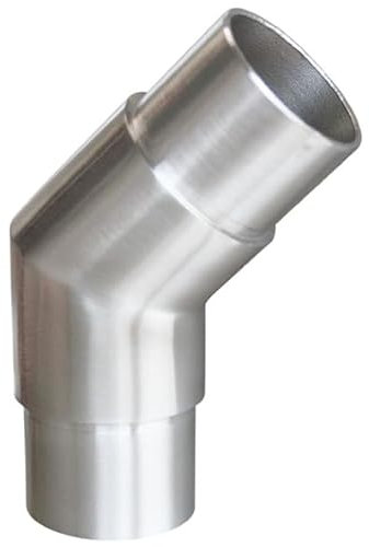 Steckfitting mit 135° Winkel, für Rohr Ø 42,4x2,0 Edelstahl V2A Rohrverbinder Verbinder für Rohre Geländerbau Geländer Treppen Balkongeländer Terrassengeländer Balkon Terrasse