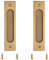 MOROBOR poignée de porte coulissante encastrée rectangulaire, 2pcs bronze Golden zipper poignée de porte de placard en aluminium doigt de poignée avec vis pour porte coulissante de grange (180mm)