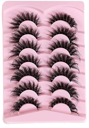 7 Paar Natürliche Wimpern, Künstliche Wimpern, Cat Eye Lashes, Falsche Wimpern Extensions, Natural Look Fake Lashes, Klare Band Half Lashes, Flauschige Falsche Wimpern, Natural Fake Lashes