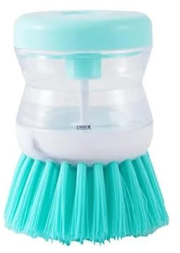 MY HOMIE Plastic Cleaner Kitchen Sink Brushes, set of 3-Scrubbing Brush with Soap Dispenser, Palm Scouring Pads Scrubber, Dishmatic Pot Washing Up Sink Scourers Pressing Cleaning Dishwashing