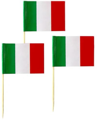 100 Stück Cocktail Picks Holz Zahnstocher mit Deko Kuchen Party Hochzeit CocktailSpieße Niedlich (Italien)