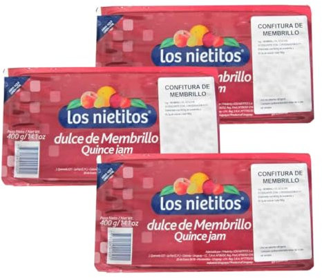 Il Nietitos. Dulce de membrillo. Marmellata di mele cotogne. Set di 3 confezioni da 400 grammi. Peso totale 1200 grammi.