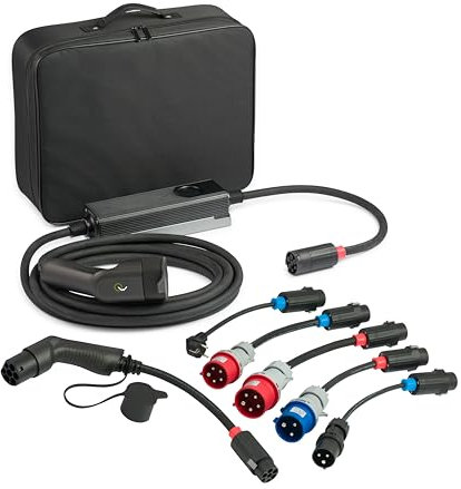 Pocketbox Pro - Mobiles Ladegerät Für Elektroautos Mit Austauschbaren Adaptern - Ladeleistung Bis Zu 16kw - Touchscreen-Display - Laden Starten oder Leistung Ändern - 3 Phasen und 1 Phase