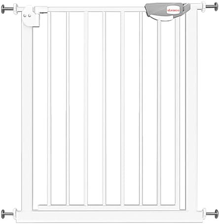 UBRAVOO Babygitter für Türen und Treppen, Höhe 100 cm, Sicherheits-Haustiergitter, Spannungstyp,automatische Schließung, hohe Ausführung, dreifache Verriegelung, offen (Breite:76-84cm) Weiß