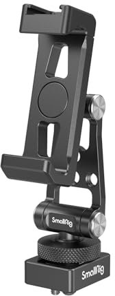 SMALLRIG Universal Phone Tripod Mount, Metall-Handyhalterung mit Kaltschuhhalterung und M4-Schrauben für DJI Stabilisatoren, frei Einstellbarer Handy-Halterungsadapter für iPhone, für Samsung - 4301