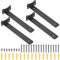 4 Pcs Equerre Etagere Murale, Equerre Murale Fixation Invisible, Support Étagère Flottants Robustes Noirs, Supports d'étagère pour étagère Armoire Montage (Style oreille de chat, noir 255MM)