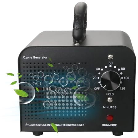 Ozongenerator Geruchskiller Ozon Industrieller Luftreiniger Ozongerät Ozonisator mit Timer 10,000mg/h für Garagen Bauernhöfe Hotels (10000mg - Schwarz)