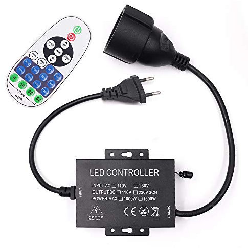 HEGEHE Dimmer universale 220 V, telecomando RF 23 tasti + controller 1500 W, modello generale per striscia LED 220 V, lampadine LED/luce artificiale