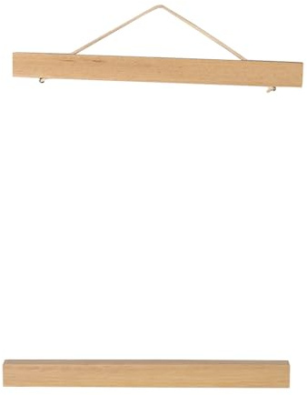 Nikou Magnetischer Holzbilderrahmen, Magnetischer Sägemehl Fotorahmen, DIY-Poster Benutzerdefinierte Bilderrahmen, Scroll-Drucke, Kunstwerk-Aufhänger, Weißes Holz(21cm)