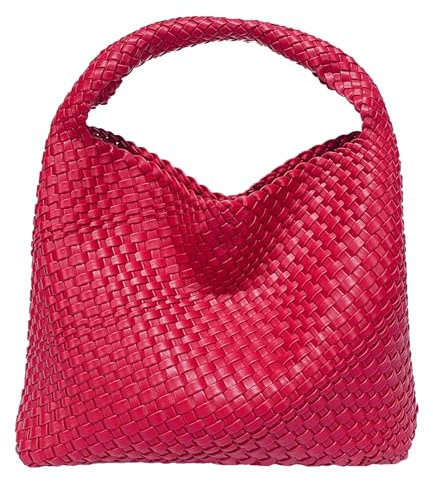 sharllen Gewebte Tasche für Damen, Veganes Leder Tote Bag Tragetasche Geflochtene Shopper Tasche Umhängetasche Große Kapazität Handtasche mit Geldbörse