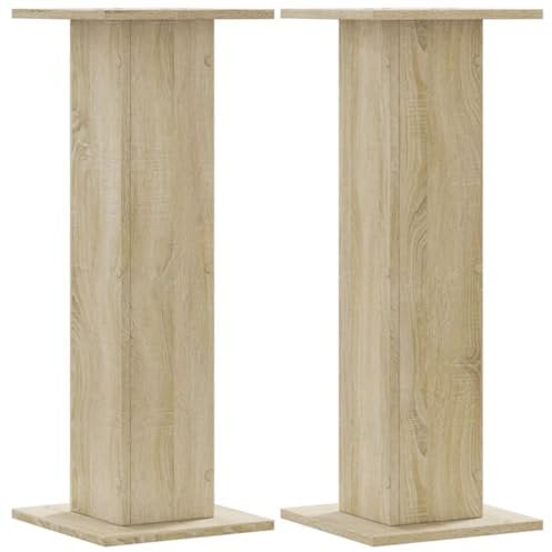 vidaXL Soportes Altavoces 2 uds Madera Roble Sonoma 30x30x80 cm, Plataforma de Altavoces, Soporte de Altavoces de Suelo, Soporte de Altavoces HiFi