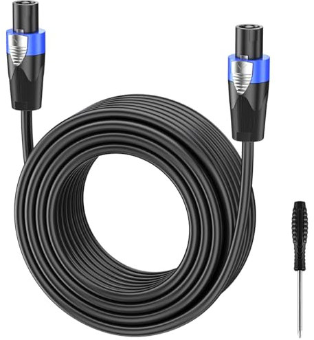 GCTBL 50M Speakon Cable Audio Amplifier Speakon to Speakon Speaker Cable Male To Male DJ/PA Loudspeaker Cable with Twist Lock