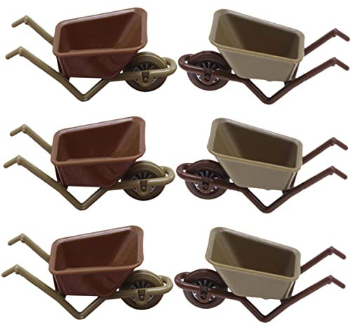 SUPVOX 6pcs Miniature Wheelbarrow Model Boys and Girls Garden Cart Toy Mini Plastic Farm Wheelbarrow Miniature for Craft