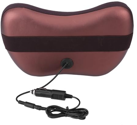 Kopfstützenkissen für Autositze, 12 V, Auto, 8 Knetrollen, Heizung, Nacken, Schulter, Rücken, Massagekissen, Shiatsu (Kaffee)