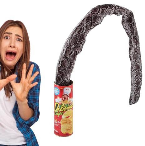 Snake Prank - 2.95x8.46 in Scary | April Fools Toys, April Fools Prank Halloween Party Decoration, Magic Tins of Potato Chips Scary Snake