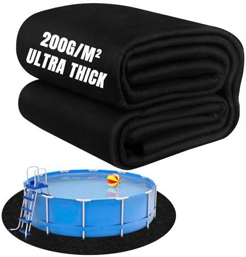 Sunsiou Tappetino Sottopiscina per Esterni, Base Piscina 200 g/m² Rotonda 5,5 m 4,7 kg, Tappetino Protettivo per Vasca Idromassaggio e Piscina da Giardino, Tappeto di Protezione per Il Fondo Piscina