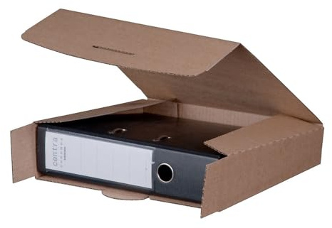 karton-billiger | Ordnerversandbox mit Steckverschluss 80, 320x288x50-80mm, Versandkarton Ordner, Ordnerverpackung, 20 Stück