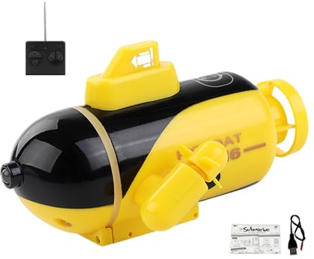 Lunaobrik RC Boote für Kinder, ferngesteuertes Boot für Kinder, RC Rennschiff | USB wiederaufladbares elektrisches U-Boot wasserdicht zum Tauchen für Badewannen, Aquarium,