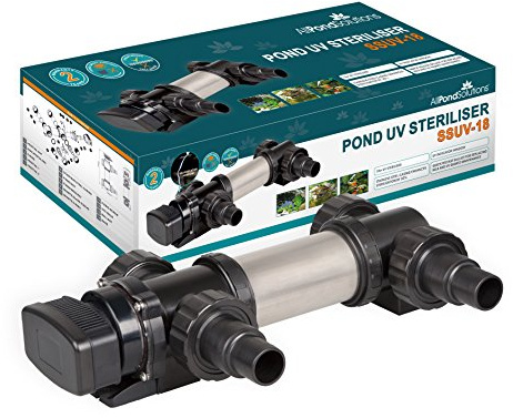 allpondsolutions Stainless Steel Aquarium & Pond 18w UV Light Steriliser | SSUV-18 Pond & Fish Tank Clarifier - Helps Remove Algae and Greenwater