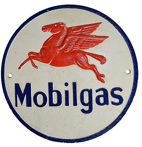 Carburant Mobilgas fonte ronde Plaque Sign Garage Mur Atelier Essence Shop