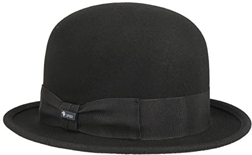 Lipodo Kinder Melone Wollfilzhut Kinder - Made in Italy - Kinderhut mit Stretchfutterband - Filzhut aus Wollfilz - Kindermelone mit Ripsgarnitur - Sommer/Winter schwarz 55 cm