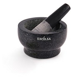Excelsa 62524 Pesto Mörser mit Stößel, Granit, Schwarz
