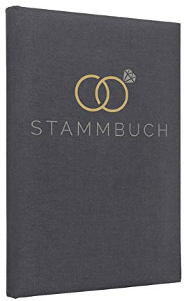 Hochzeitideal Stammbuch der Familie DIN A4 'Liebesbund' Leinen (Grau)