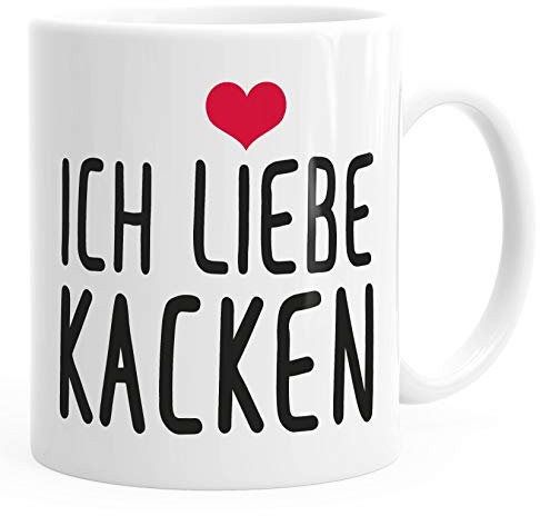 Spruch-Tasse Ich liebe kacken Kaffeetasse Teetasse MoonWorks® weiß unisize