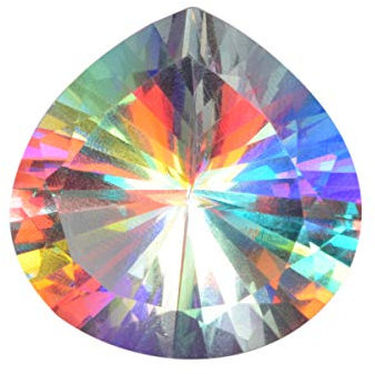 REAL-GEMS Lose Mystic Topaz Edelstein 38.70 Ct Feuer Mystic Topas facettierte Birne geschliffener weißer Mystic Topas Edelstein für Ring