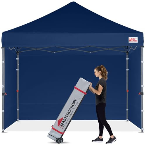 MASTERCANOPY Robustes 3x3m Pop-Up-Zelt mit Seitenwänden, Marineblau, für Partys, Picknicks, Marktstände