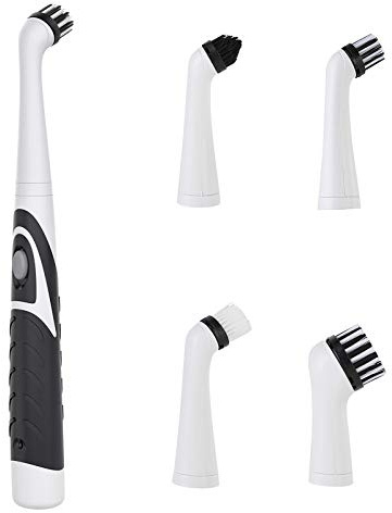 SANON Elektrische Reinigungsbürste Super Sonic mit 4 Bürstenköpfen für Fugenmörtel, Boden, Badewanne, Dusche, Fliesen, Badezimmer und Küchenoberfläche