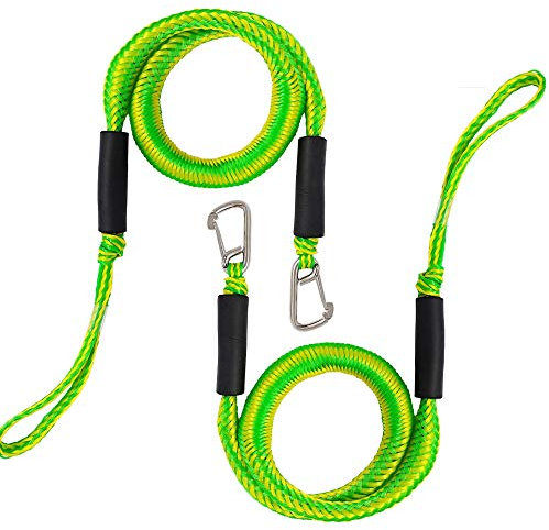 Cima da ormeggio con gancio per barca, 1,2 m, confezione da 2, verde