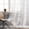 Delien Voile Ausbrenner Gardine mit Blätter Muster transparenter Vorhang mit Kräuselband Wohnzimmer Gardinenschals BxH 140x145cm Weiß 1 St.