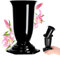 KADAX Vase funéraire en Plastique, Vase ŕ Fleurs, Vase en Plastique pour Fleurs, Vase de cimetičre résistant aux intempéries, décoration funéraire résistante aux intempéries (13 cm, Noir)