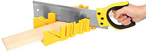 lyrlody 12 Zoll ABS Kunststoff Mehrere Winkel Klemmen Gehrungskasten mit 14 Zoll Rückensäge, Holzbearbeitungswerkzeug, Handsäge mit 35,6 cm