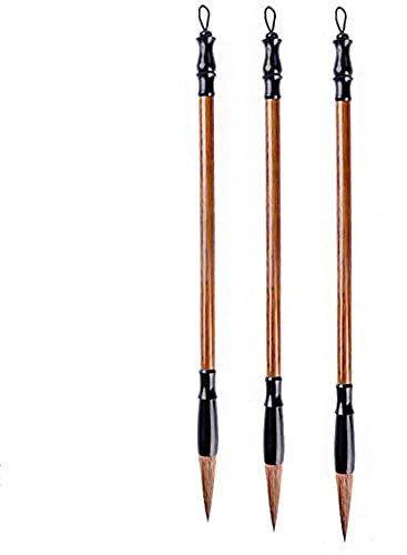 ANCLLO Lot de 3 pinceaux de calligraphie chinoise - Pinceaux d'écriture japonais Sumi-e