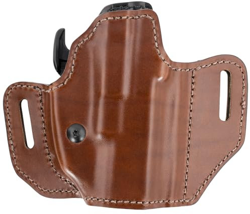 Bianchi 126GLS Gürtelholster (verdeckte Trageweise), Leder (38 mm BL) / braun, rechts, Größe 283 (Compact) z.B. Glock 19, H&K VP9 (SFP9), P2000, P30, USP 9, Walther P99, P99Q, Sig P225