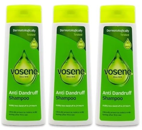THREE PACK Vosene Original Anti-Dandruff Medicated Shampoo 200ml
