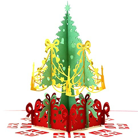 LGZIN 3D Weihnachtskarte, Pop-Up Karte Weihnachten Weihnachtsbaum, Weihnachtskarten mit Umschlag, für Kinder Mädchen Frauen Mann Weihnachten Geschenk