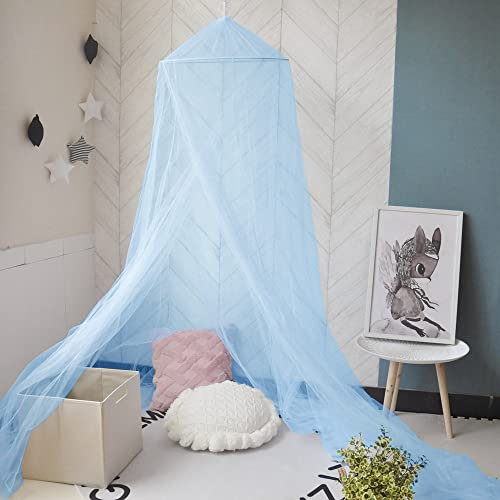 Eimilaly Betthimmel Moskitonetz, Betthimmel für Mädchen Zimmer Dekoration - Insektenschutz hängende Baldachin für Erwachsene, Babys, Outdoor Camping, Blue