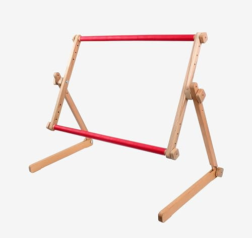 Luca-S Stickständer mit Rahmen, massives Buchenholz, Ständer für Kreuzstich und Handarbeiten, Rahmenständer (30 x 48 cm)