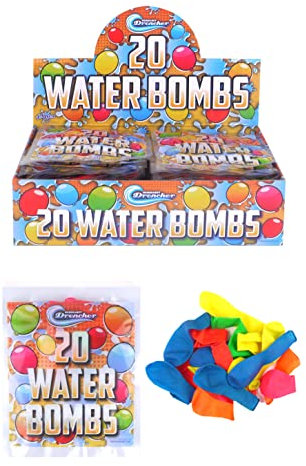 Henbrandt 200 x Water Bombs 6 Assorted Colours 10 Packs of 20 Water Bomb Balloons for Birthdays and Summer Fun Garden Party Games Party Favour Loot Bag Filler for Kids